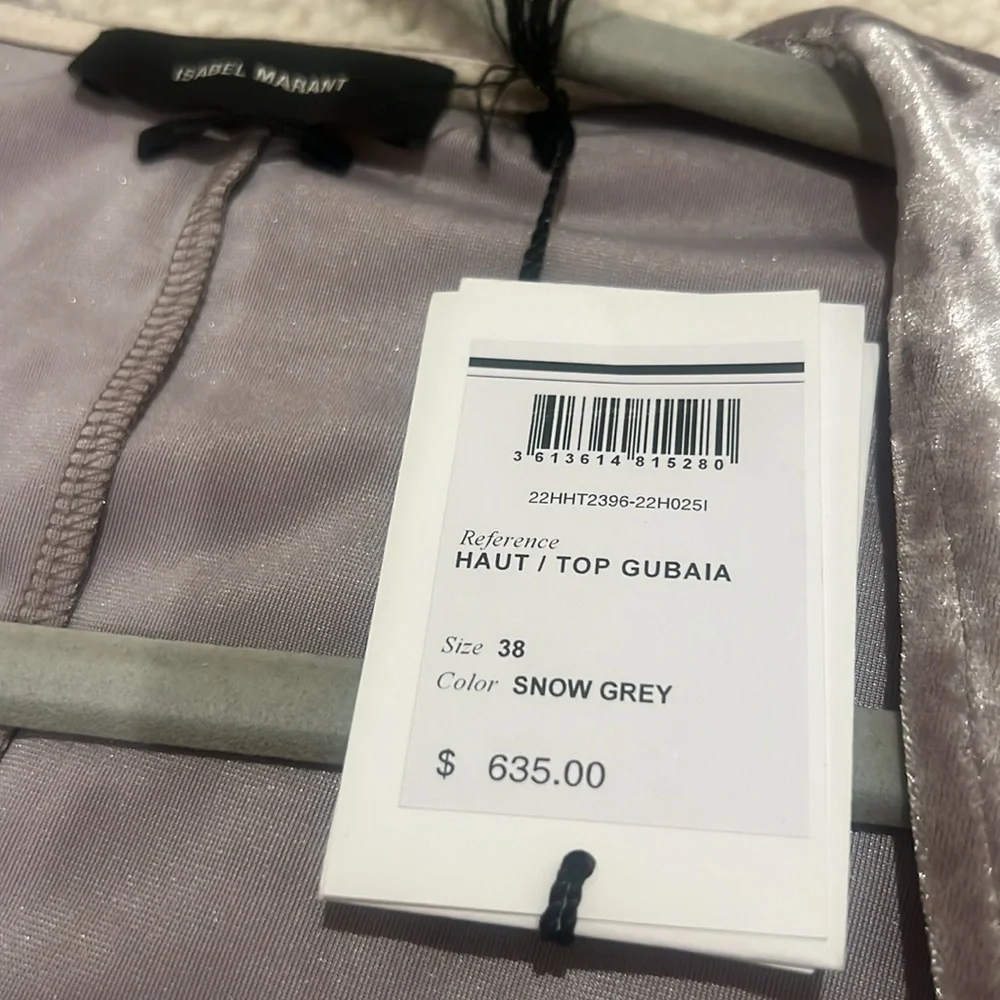 Isabel Marant velvet top in snow gray - Picture 4 of 4